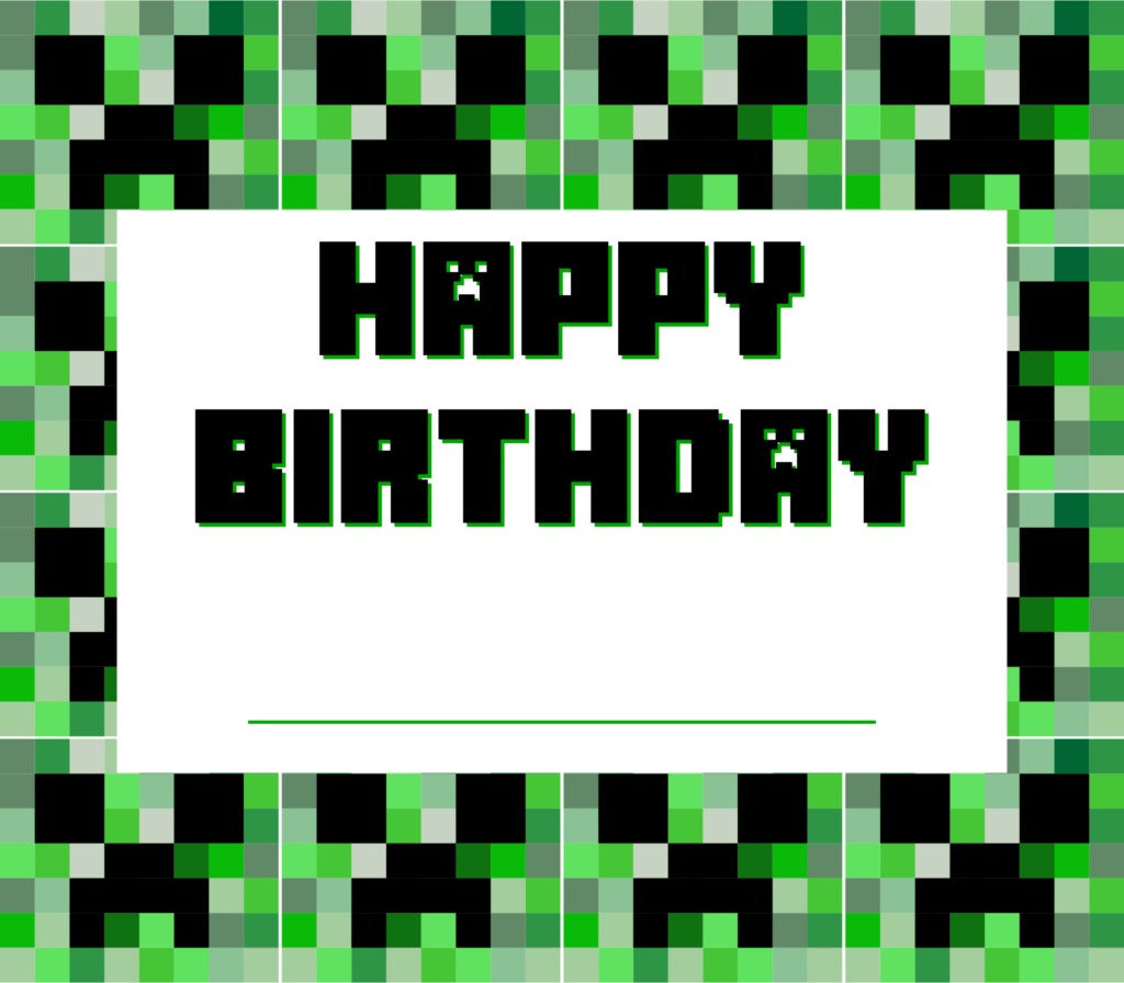 10 Best Minecraft Printable Happy Birthday Card 