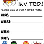 12 FREE Printable Blank Superhero Birthday Invitation