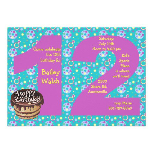 12 Year Old Birthday Invitations For Girls Invitation 