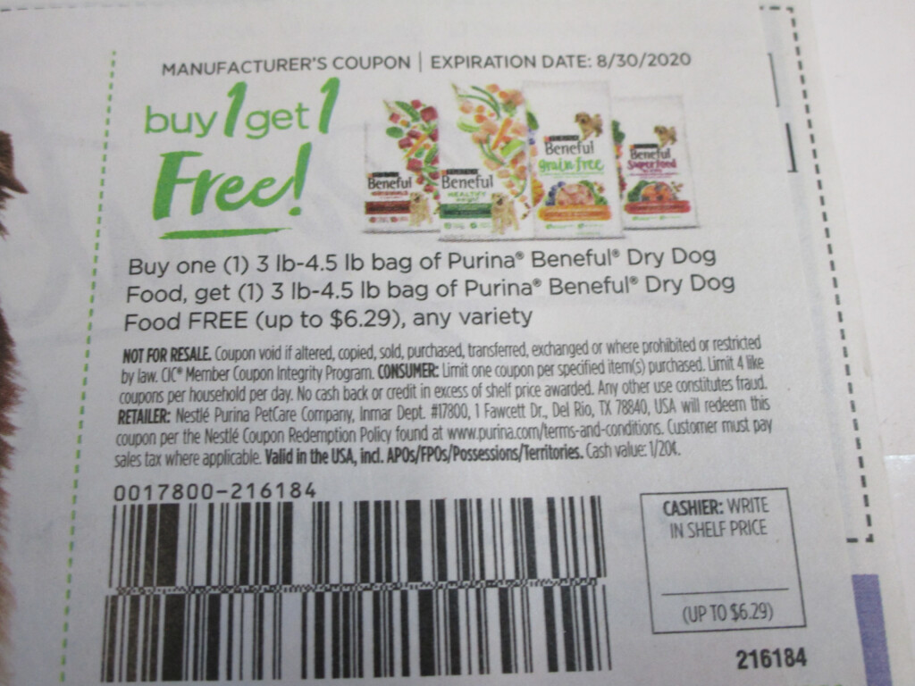 15 Coupons Buy 1 Get 1 FREE Purina Beneful Dry Dog Food 3 