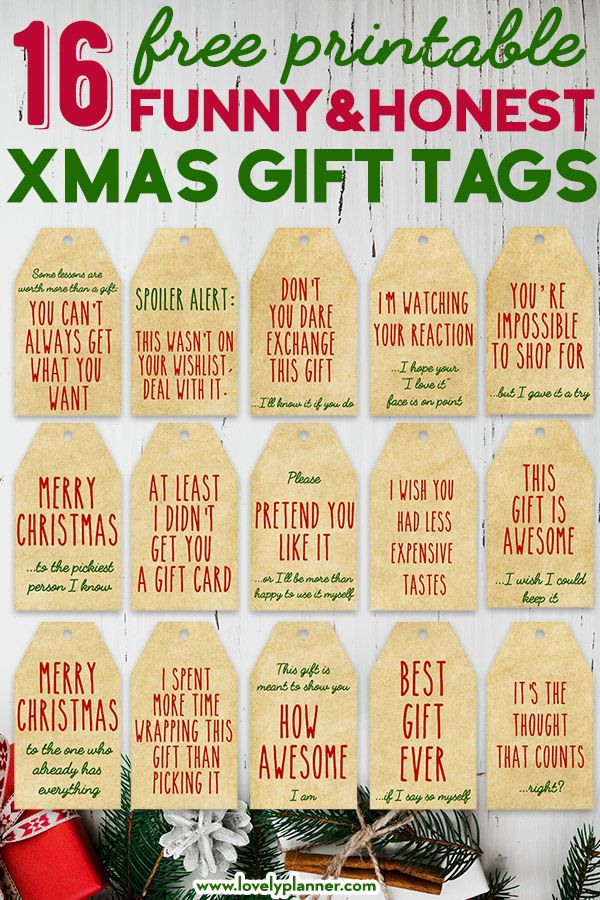 16 Free Printable Funny Honest Christmas Gift Tags Funny 