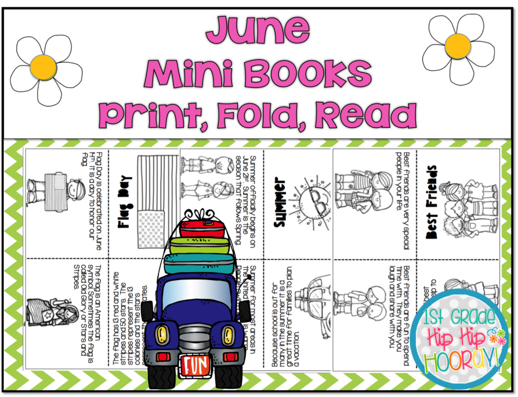 1st Grade Hip Hip Hooray June Mini Books