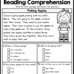 1St Grade Reading Comprehension Worksheets Pdf For