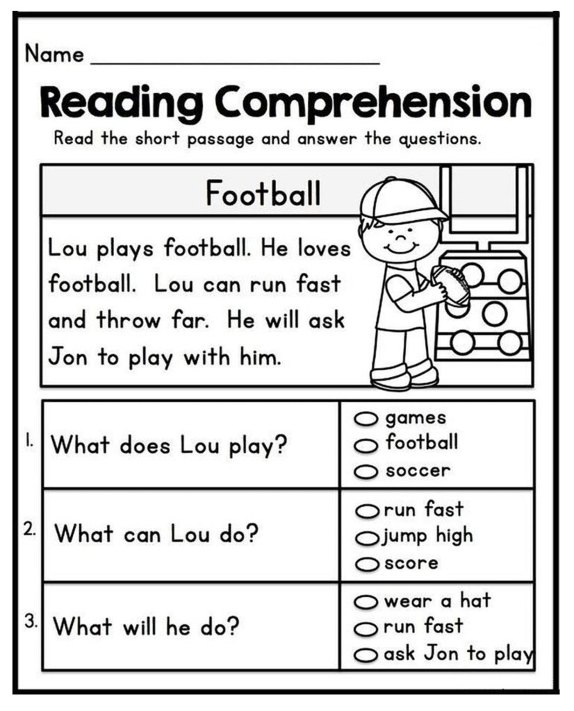 1st Grade Free Printable Reading Comprehension Worksheets NewFreePrintable