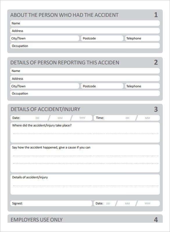 20 Accident Report Templates Docs Pages PDF Word 
