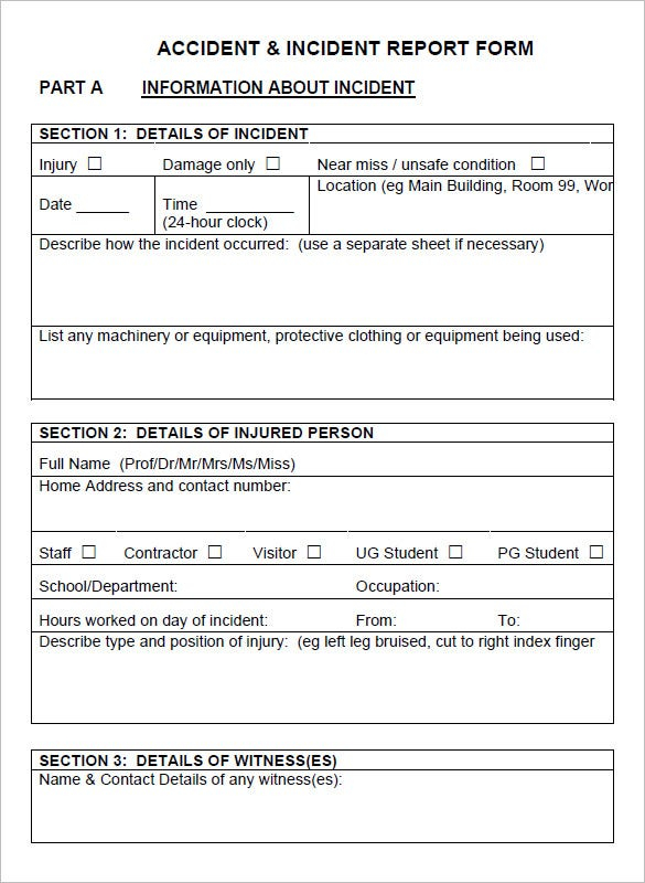 20 Accident Report Templates Docs Pages PDF Word 