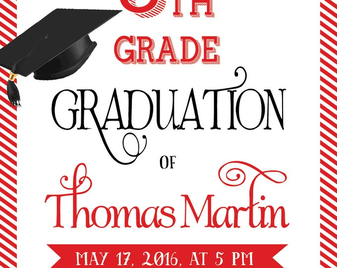 20 OFF Coupon On 8th Grade Graduation Invite Printable 