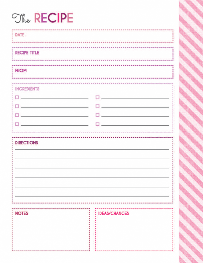 200 Printable Planner Pages Recipe Book Templates 