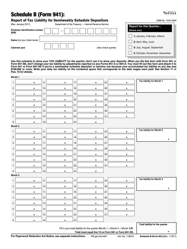 2017 2021 Form IRS 941 Schedule B Fill Online Printable 