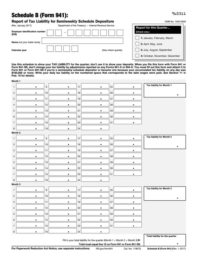 2017 2021 Form IRS 941 Schedule B Fill Online Printable