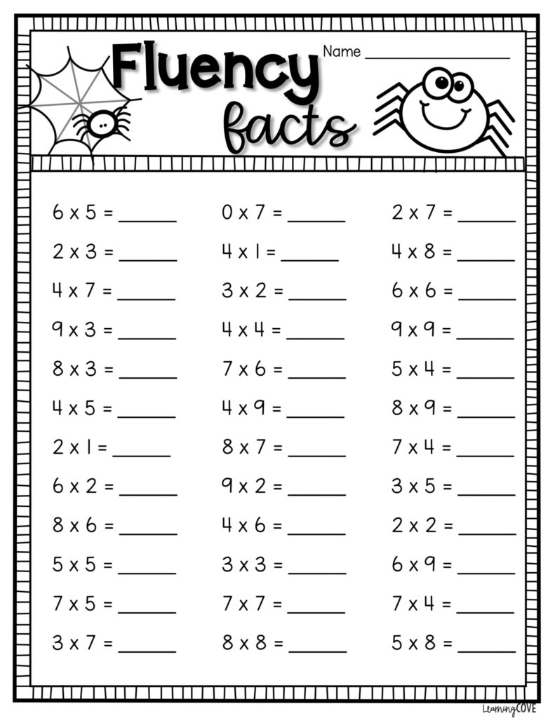 3rd Grade Halloween Multiplication Worksheets 