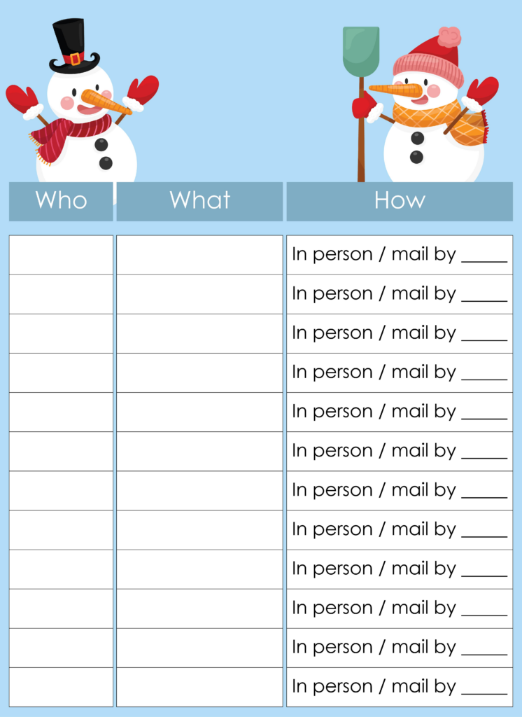 4 Best Printable Christmas Gift List Printablee