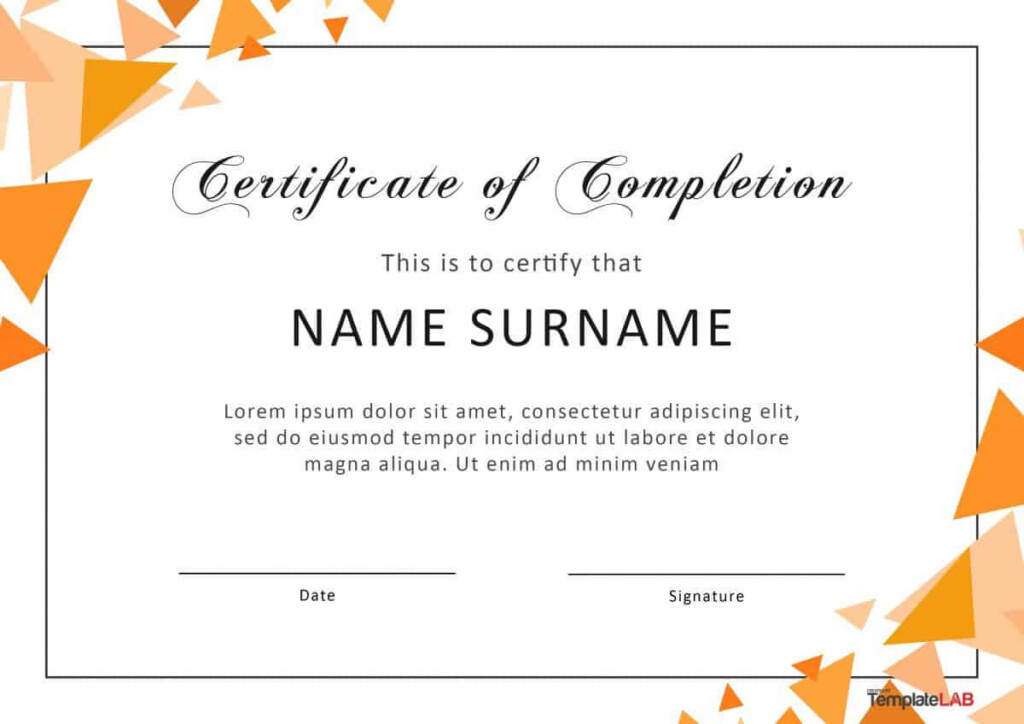 40 Fantastic Certificate Of Completion Templates Word For 