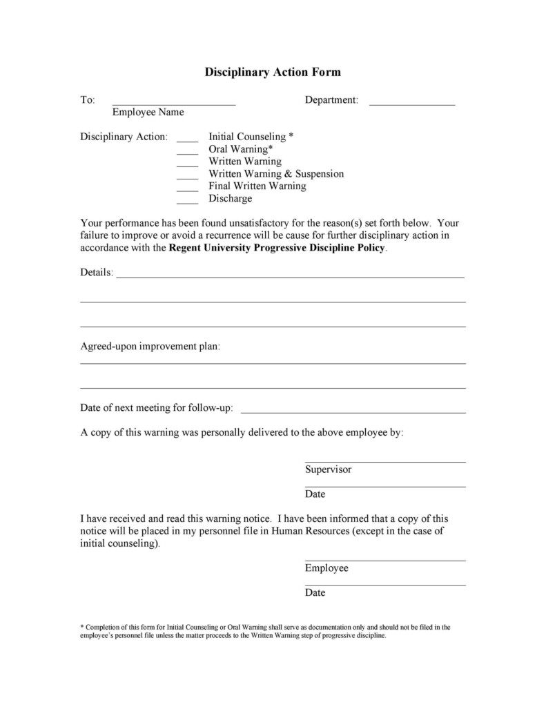 46 Effective Employee Write Up Forms Disciplinary 
