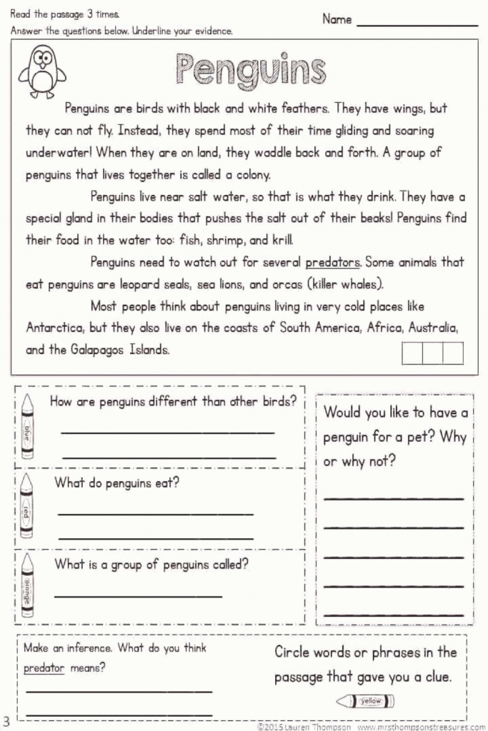 4th Grade Reading Comprehension Worksheets Pdf Free 