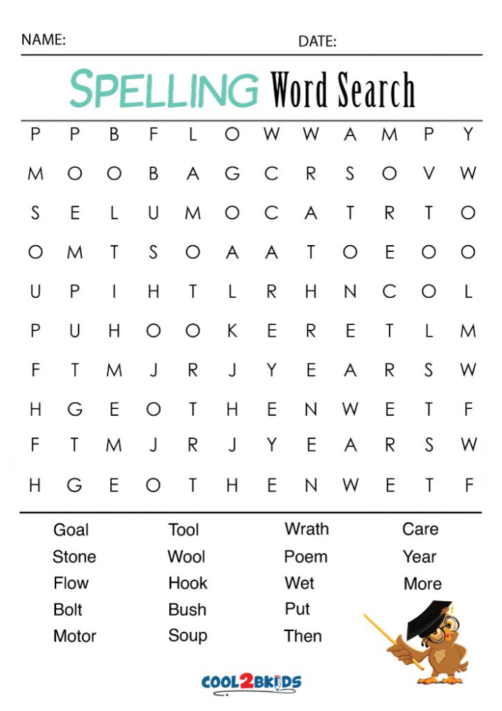 Word Search Printable For 4th Grade