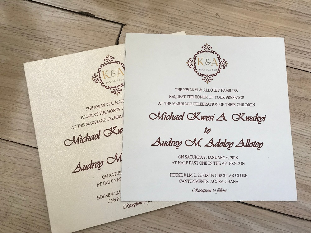 50pieces Insert Cards Printable Wedding Invitation 