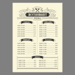 6 Best Printable Blank Restaurant Menus Printablee