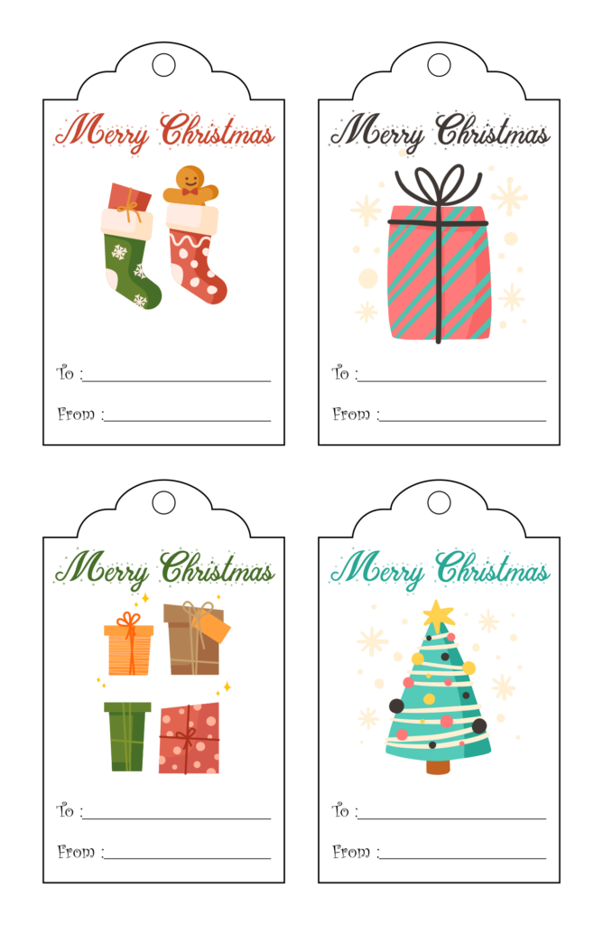 7 Best Blank Christmas Gift Tag Sticker Printable 