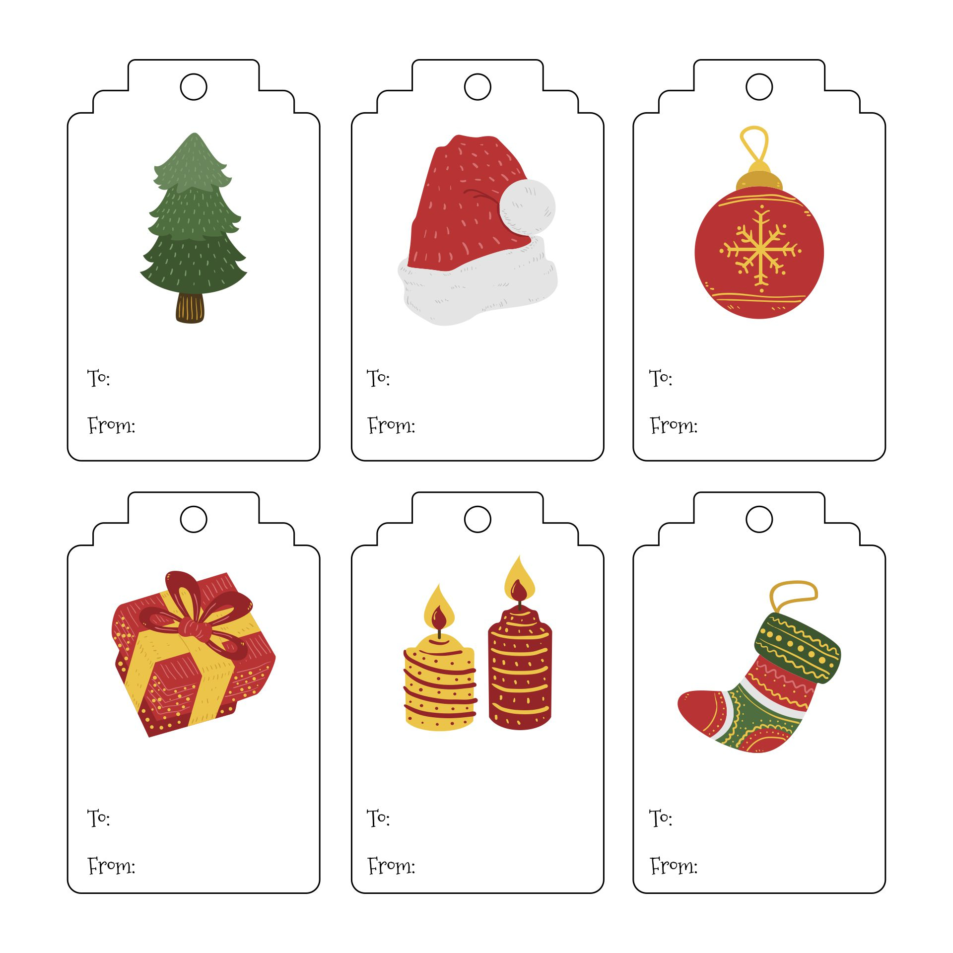 7 Best Blank Christmas Gift Tag Sticker Printable 