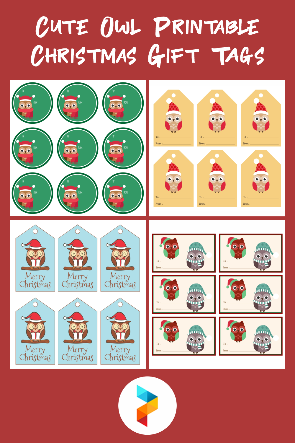 7 Best Cute Owl Free Printable Christmas Gift Tags 