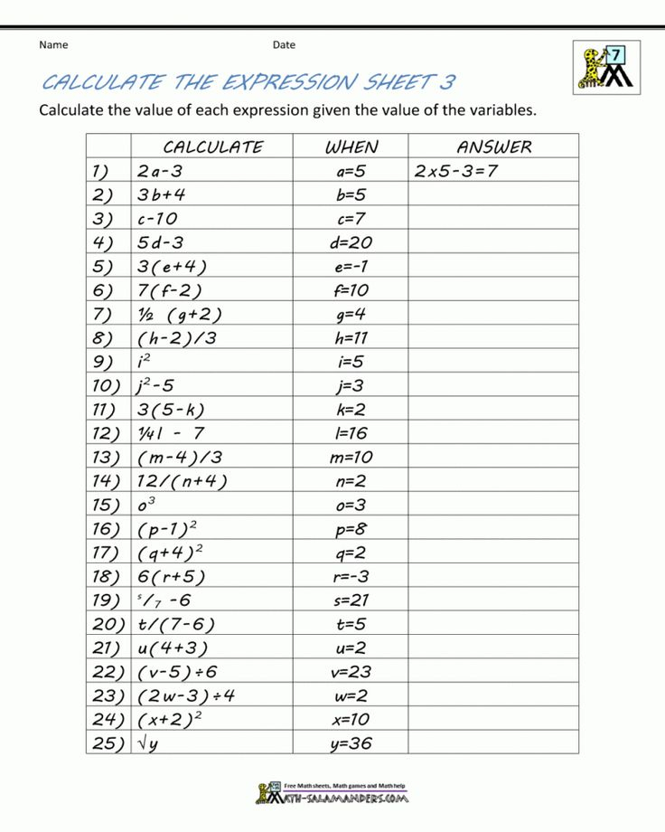 7th Grade Math Worksheets Free Printable With Answers 2020