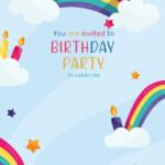 8 Best Rainbow Party Birthday Invitation Templates For
