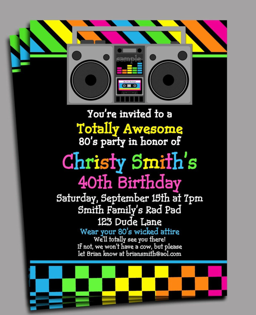 80s Party Invitations Template Free Lovely 80s Party 
