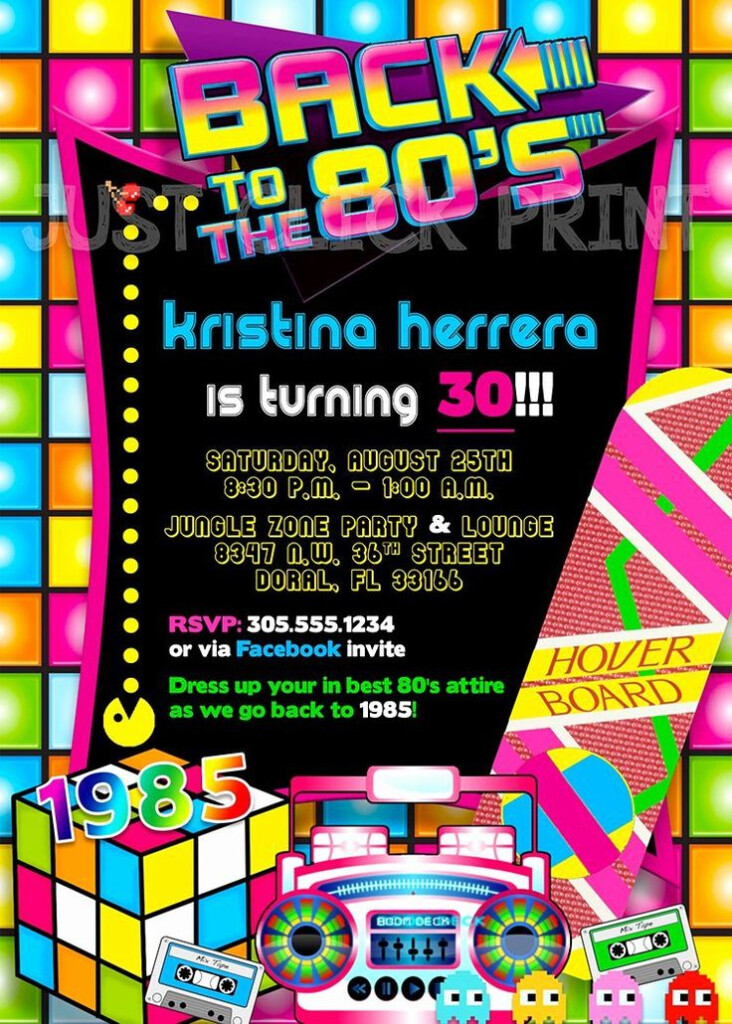 80s Party Invitations Template Free New 80s Birthday Party 