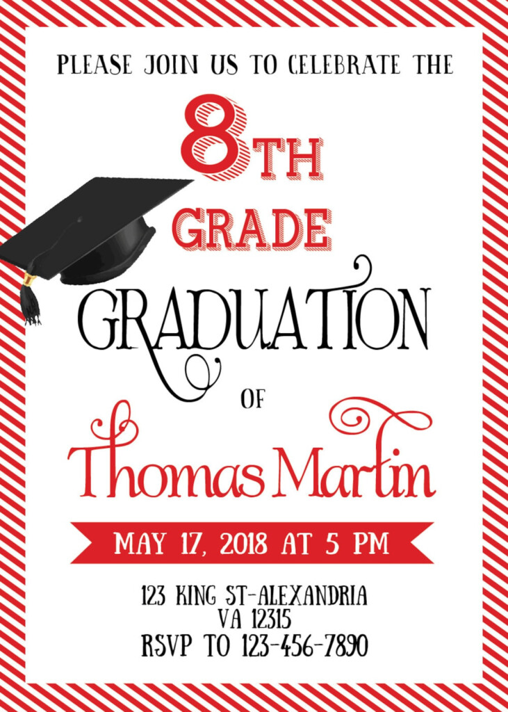 8th Grade Graduation Invite Printable Graduation 