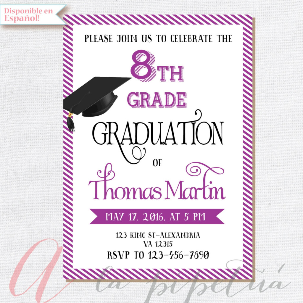 8th Grade Graduation Invite Printable Graduation Invitation 