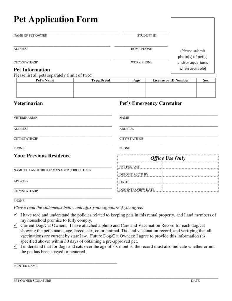 9 Puppy Application Form Templates PDF DOC Free 