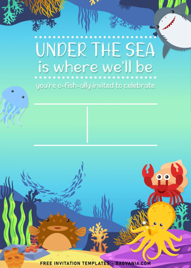 9 Under The Sea Themed Birthday Invitation Templates 