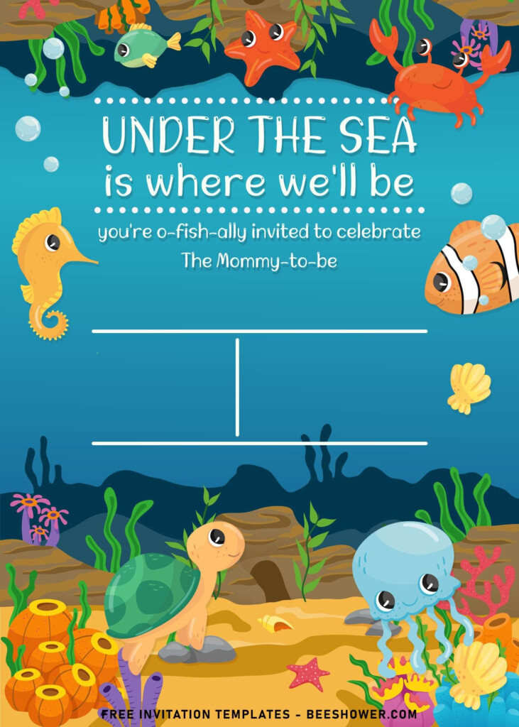 9 Under The Sea Themed Birthday Invitation Templates In 