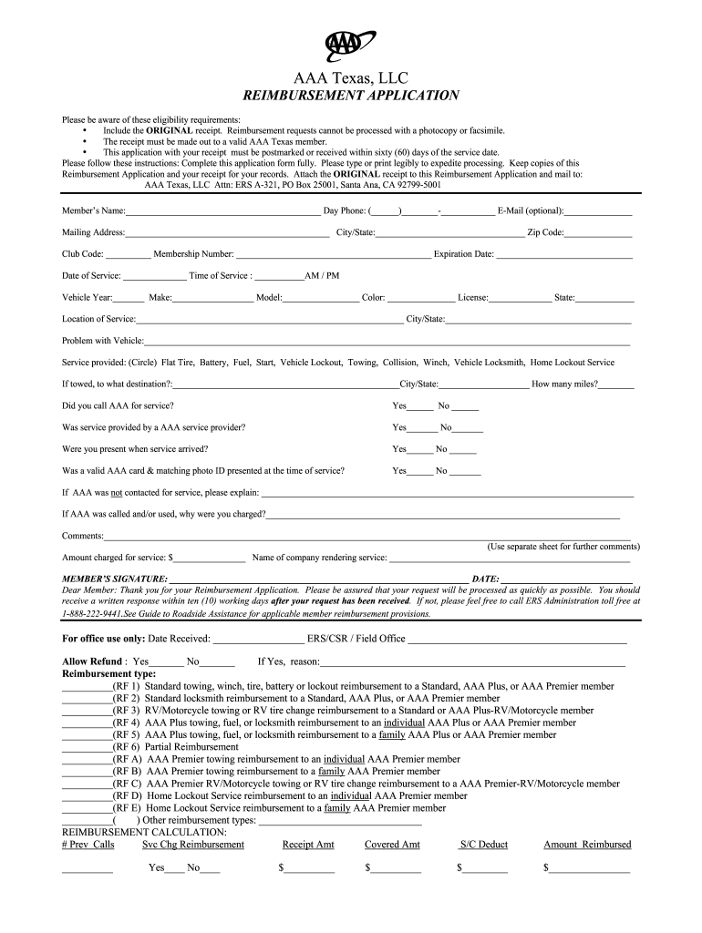 Printable Aaa Reimbursement Form NewFreePrintable printable-aaa-reimbursement-form-newfreeprintable