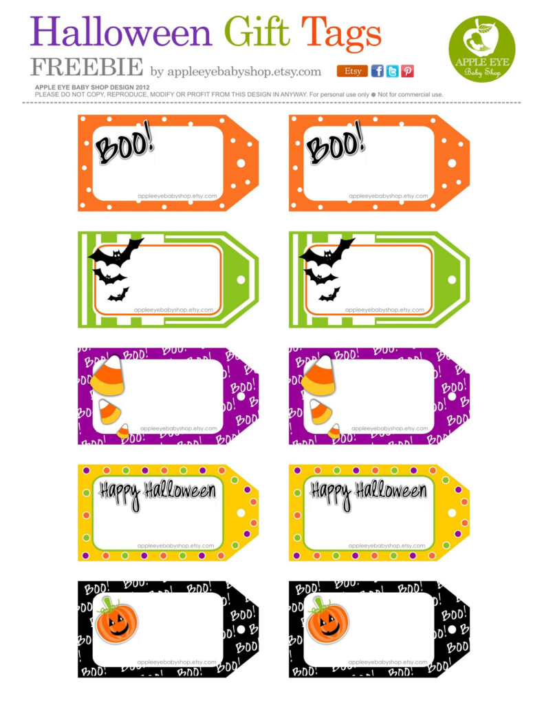 All Sizes FREE Printable Halloween Gift Tags By Apple 