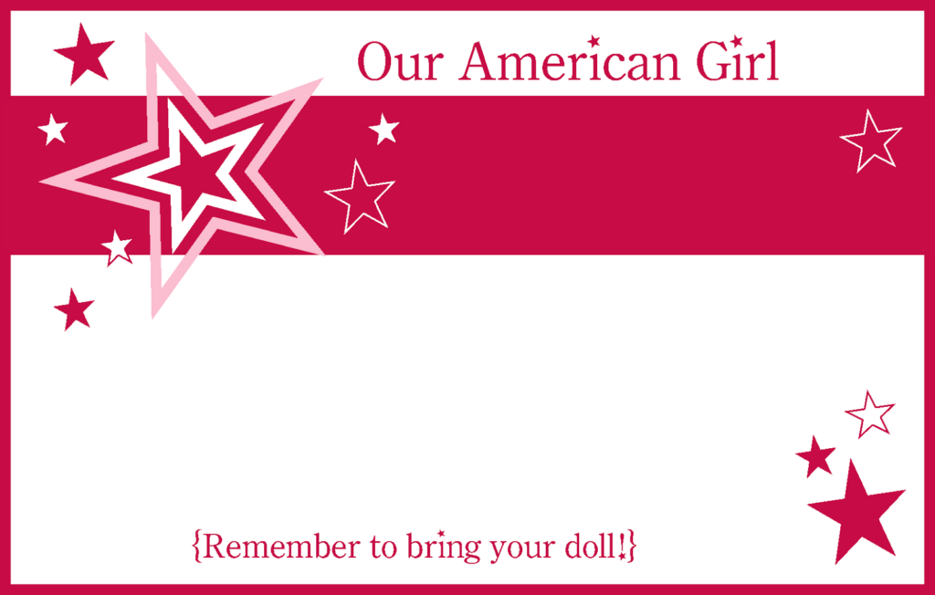 American Girl Party Invitation Template