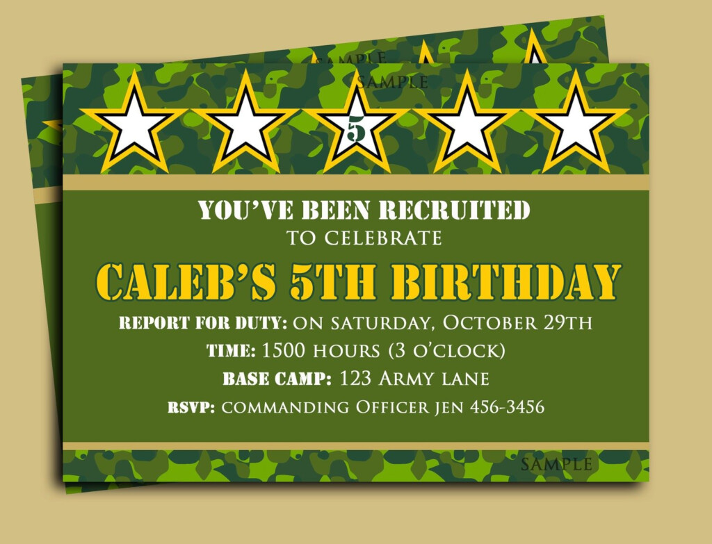 Army Birthday Invitations Printable Free Template