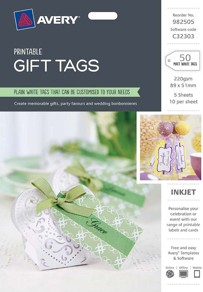 Avery White Printable Gift Tags 982505 Avery Online 