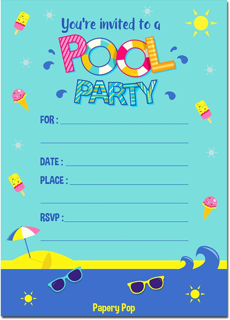 Awesome Pool Party Invitation Template Free With Images 
