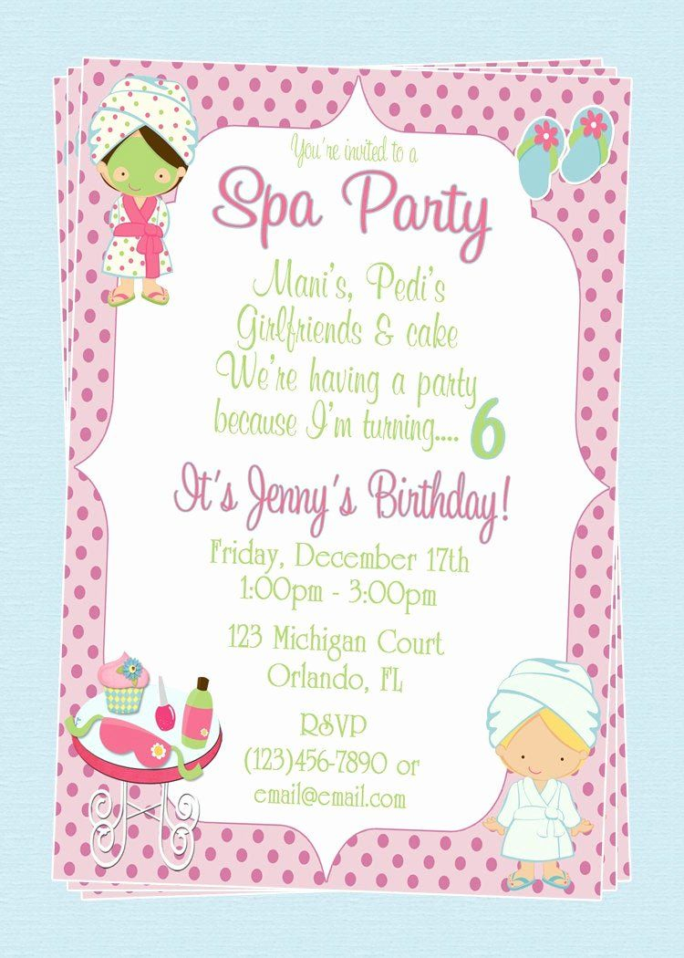 Awesome Spa Party Invitation Template Free With Images 