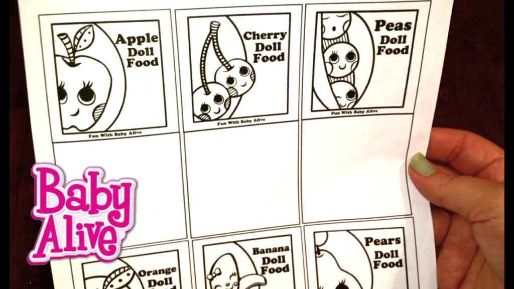 Baby Alive Food Packets Coloring Pages Top Free 