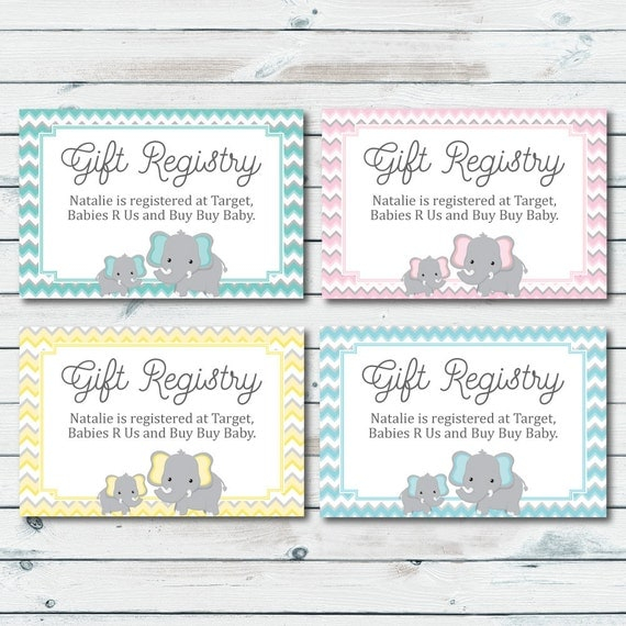 Baby Registry Cards Registry Inserts Baby Shower Gift