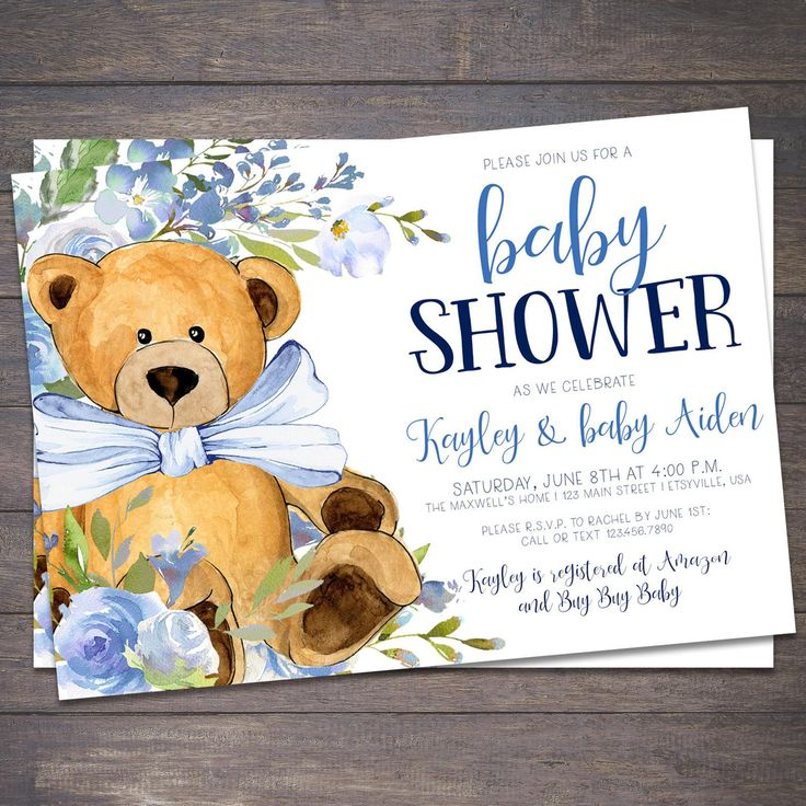 Baby Shower Invitation Teddy Bear Teddy Bear Baby Shower 