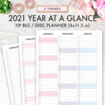 BIG HAPPY PLANNER Printable Insert 2021 Year At A Glance