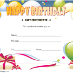 Birthday Gift Certificate Template Free Printable 5 In