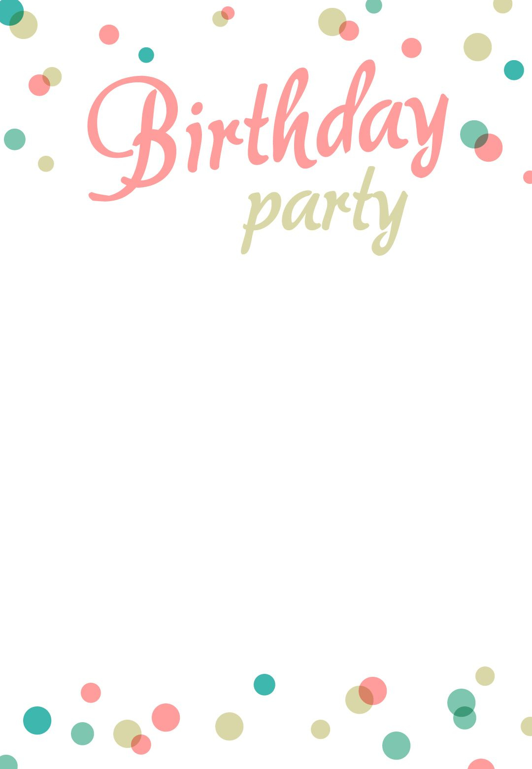 Birthday Party Dots Free Birthday Invitation Template 