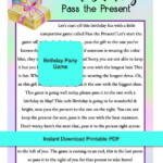 Birthday Party Game Pass The Present Printable Download