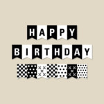 Black And White Birthday Banner Birthday Party Decorations