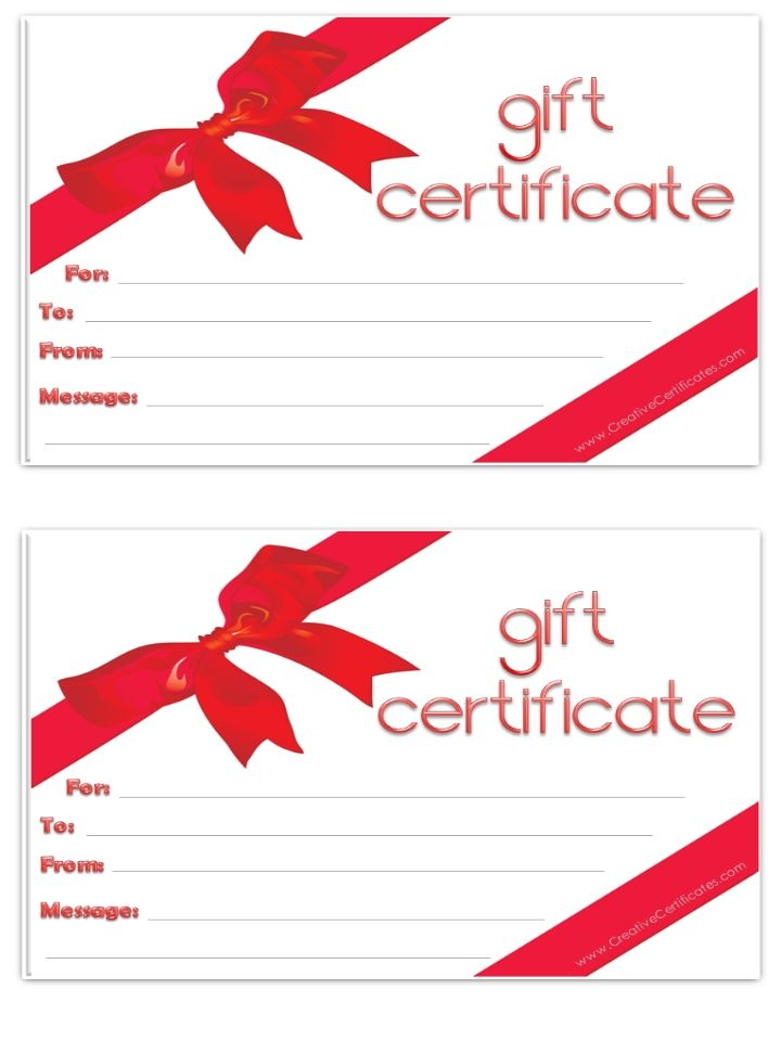 Blank Gift Certificate Free Gift Certificate Template